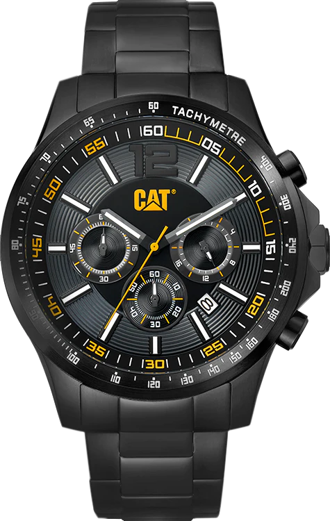 Boston Chrono Watch Black Dial w/Black Stainless Strap