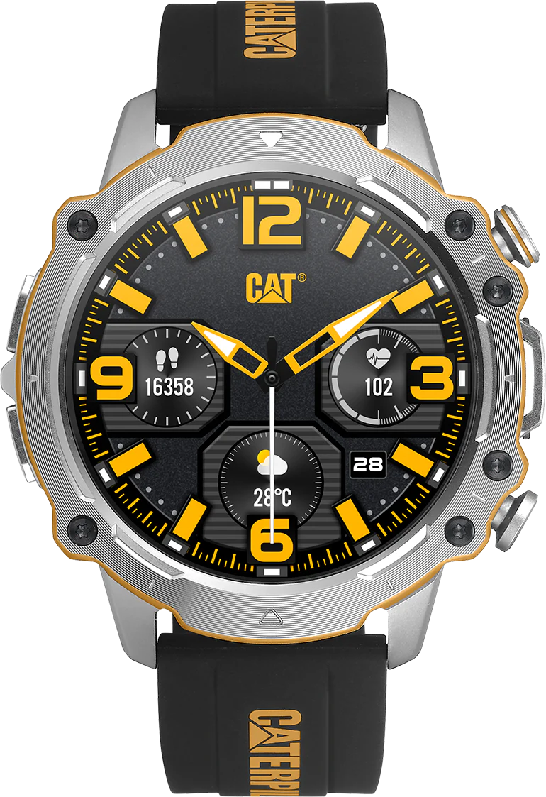 Smart Watch Black Dial w/Silicone Strap