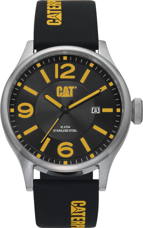 Diam Watch Black/Yellow Dial w/Silicone Strap