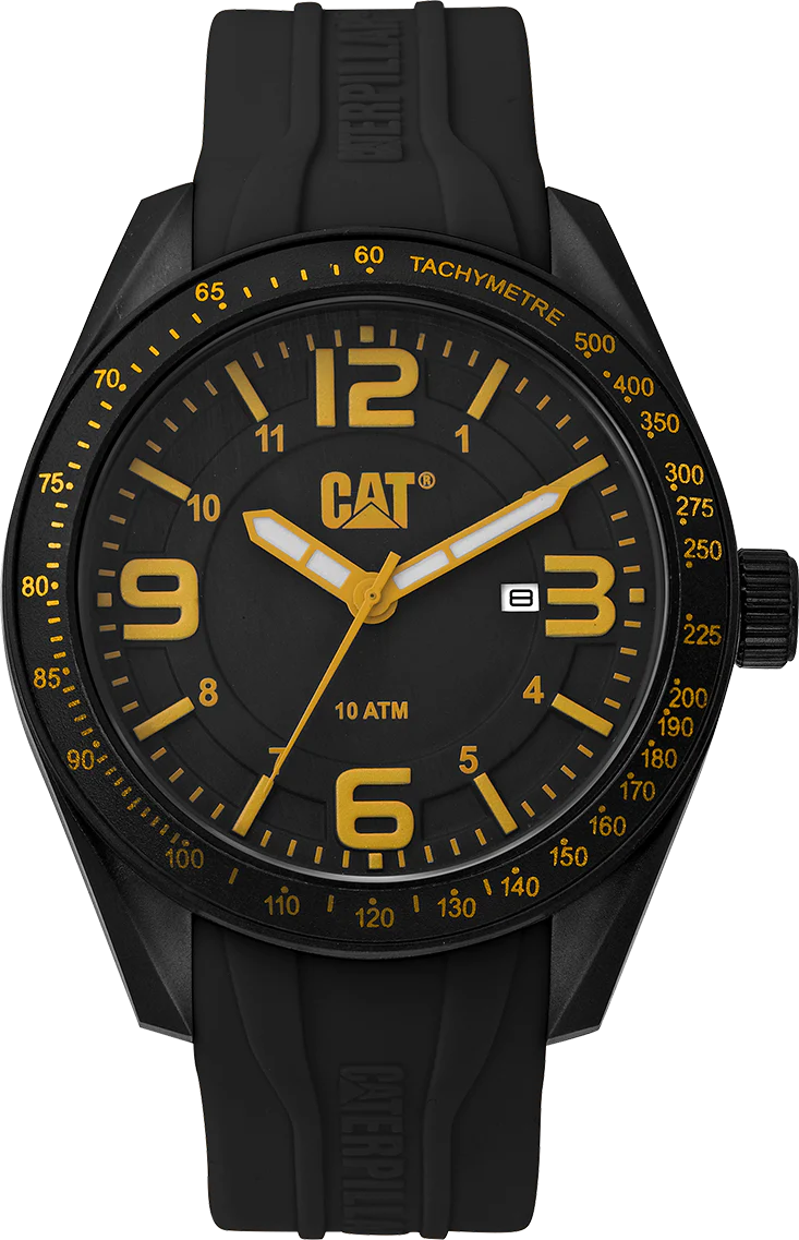 Oceania Watch Black/Yellow Dial w/Silicone Strap
