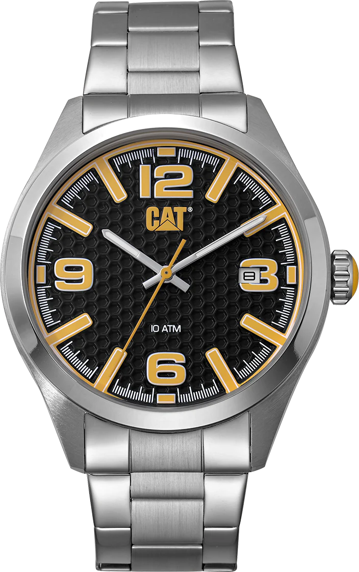 H-Dial Watch Black/Yellow Dial w/Stainless Steel Strap