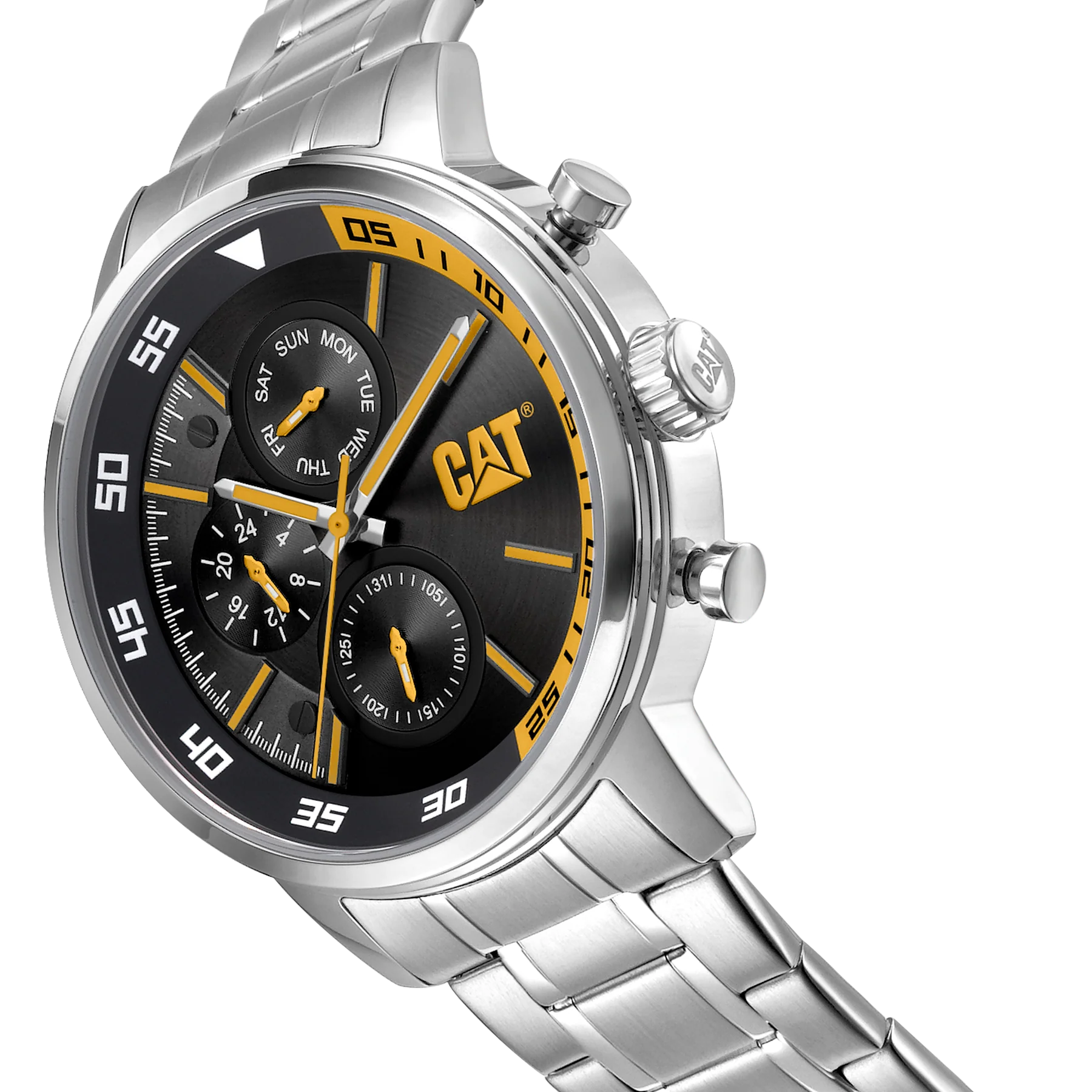 Sail Watch Blk/Ylw Dial Stainless Steel w/Stainless Steel Strap