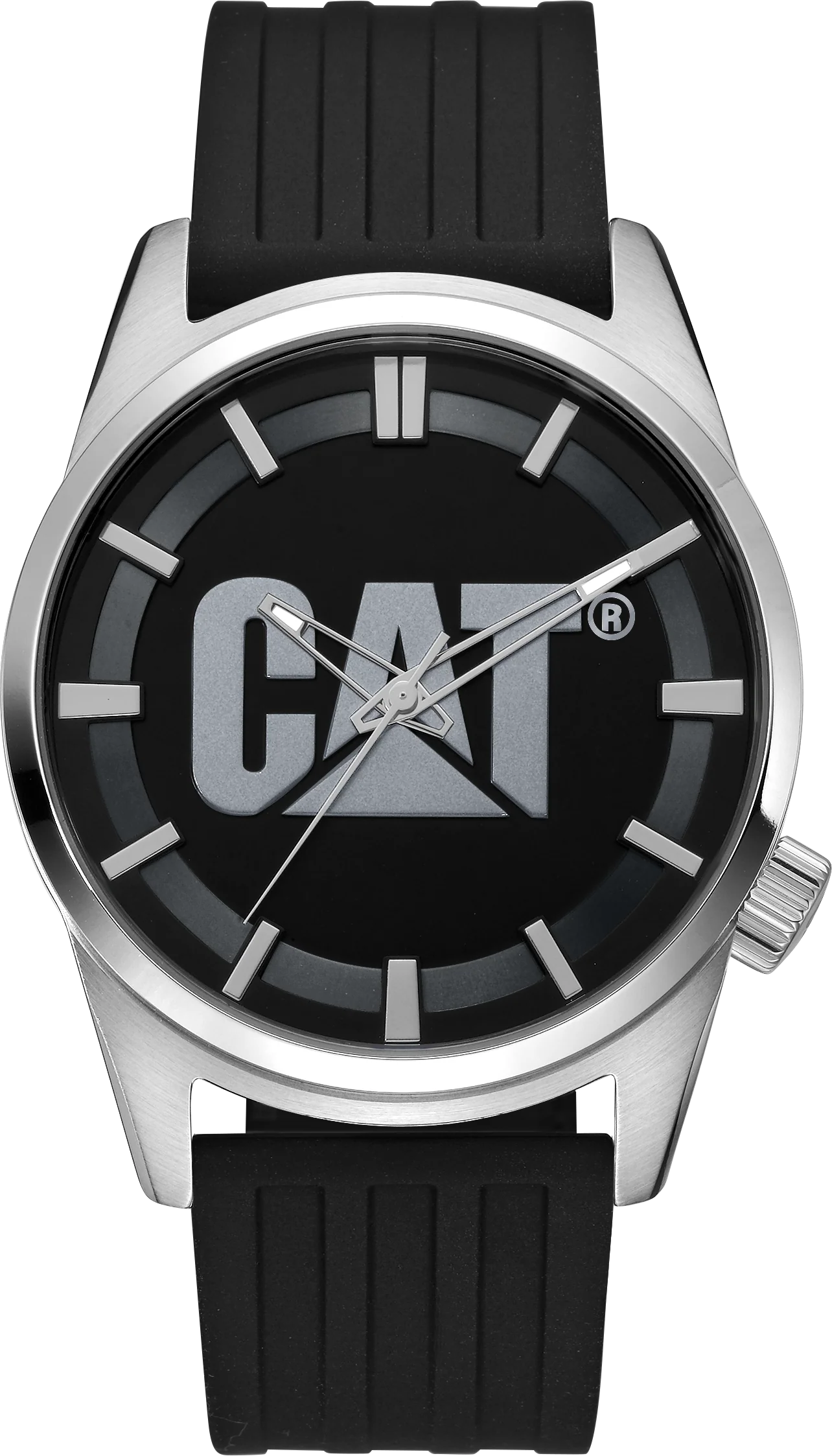 Icon Watch Black/Silver Dial Stainless Steel w/Silicone Strap
