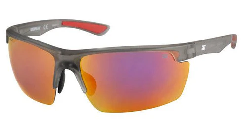Pickup Sunglasses Matte Gray Crystal w/Red Mirror Lens
