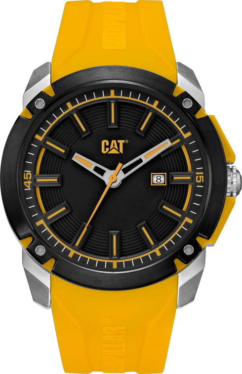 Elite Watch Black/Yellow Dial Stainless Steel w/Silicon Strap