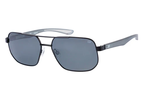 Double Bridge Sunglasses Matte Black w/Silver Flash Lens