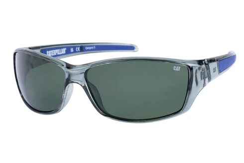 Sleek Sunglasses Gloss Grey w/Solid Green Lens