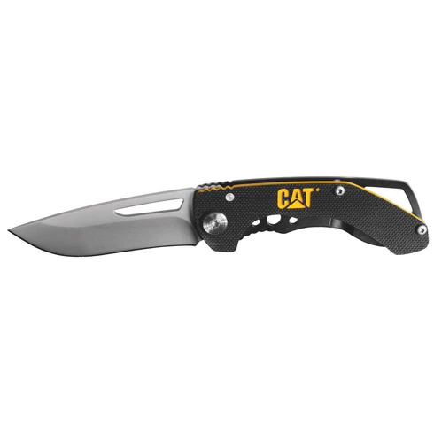 5.5" Drop Point Folding Knife G10 Black w/Yellow Handle