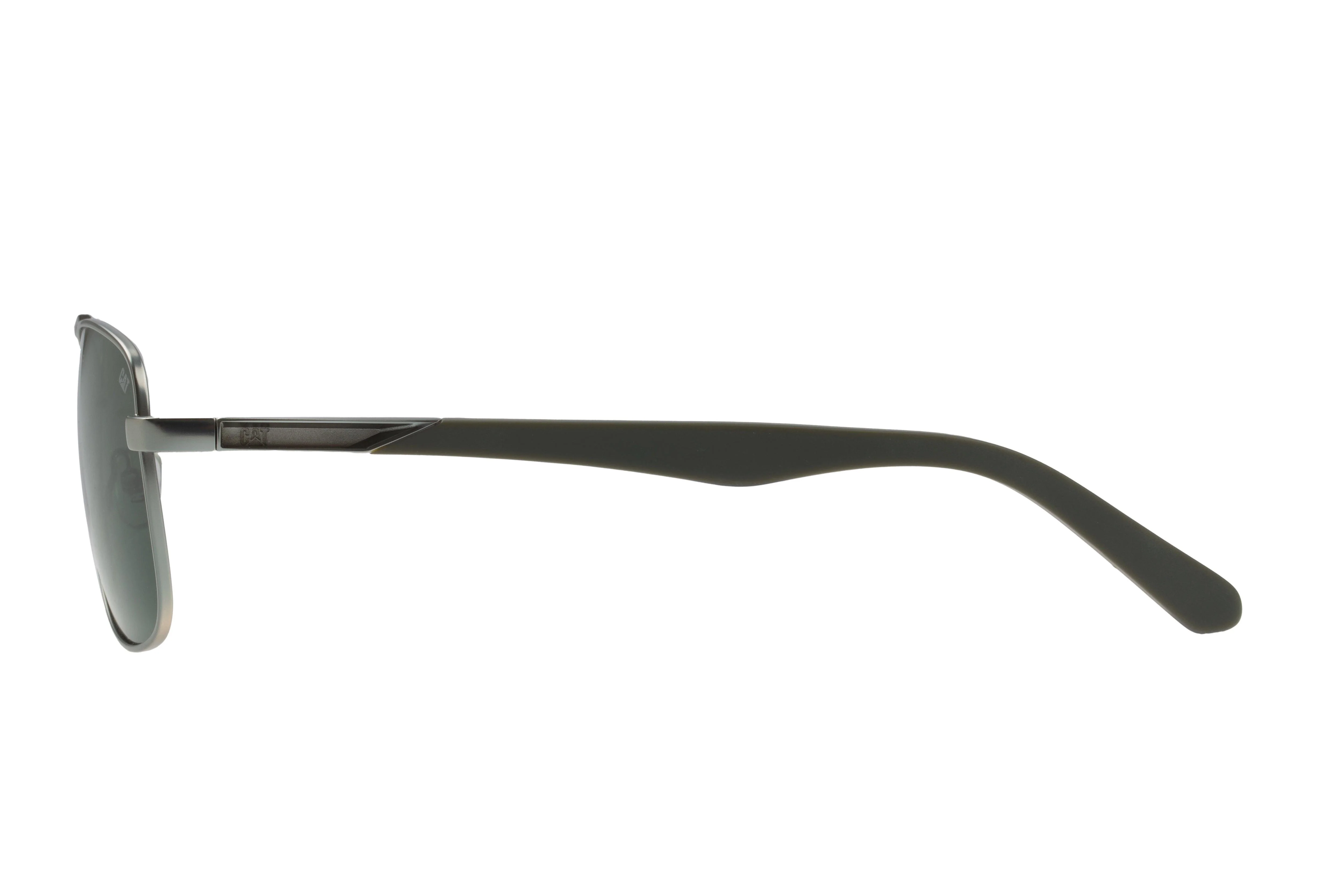 Metal Aviator XL Sunglasses Matte Silver w/Solid Green Lens
