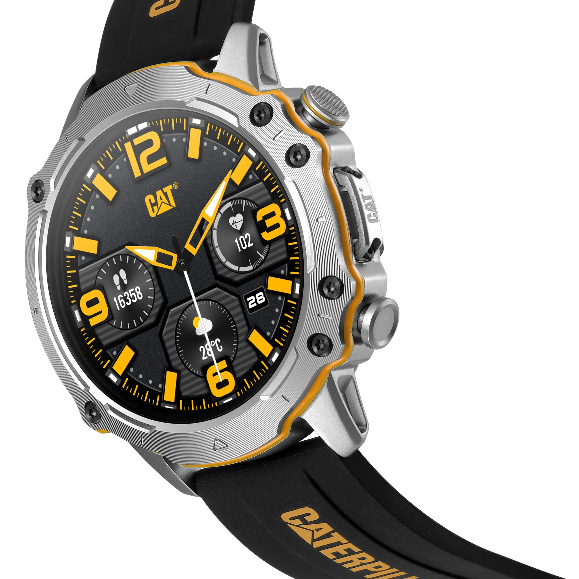 Smart Watch Black Dial w/Silicone Strap