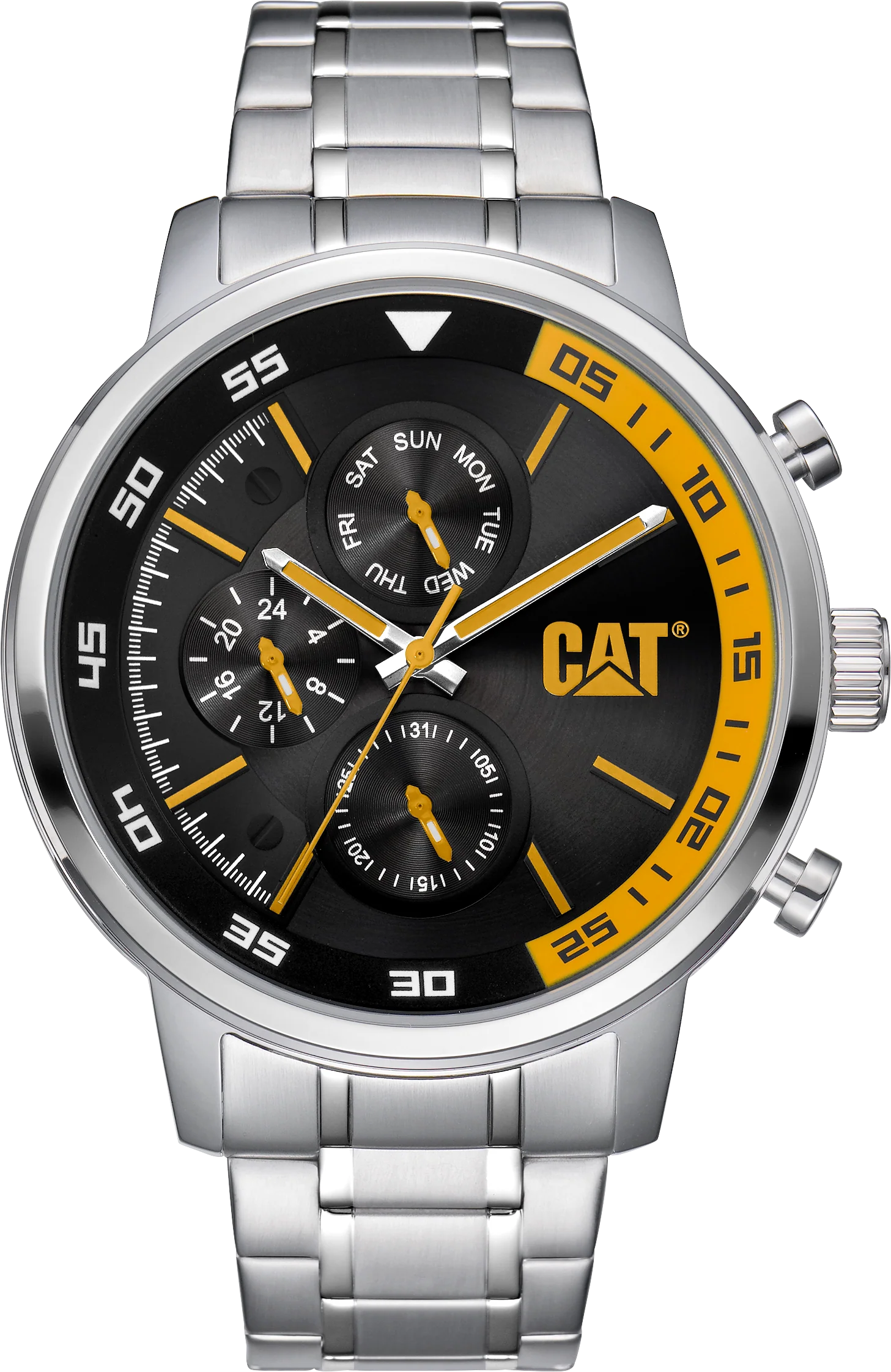 Sail Watch Blk/Ylw Dial Stainless Steel w/Stainless Steel Strap