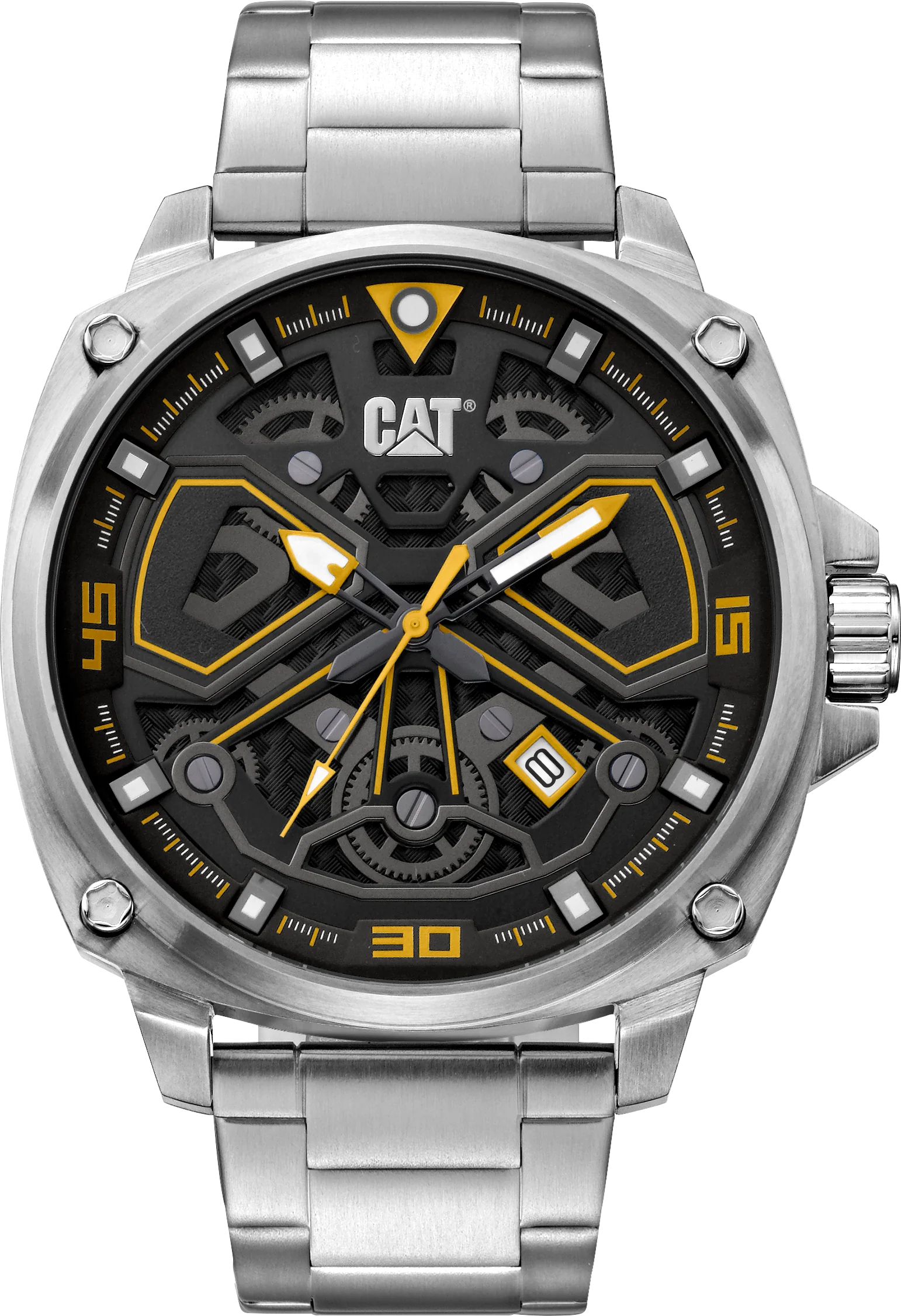 Tokyo Watch Black/Yellow Dial w/Stainless Steel Strap